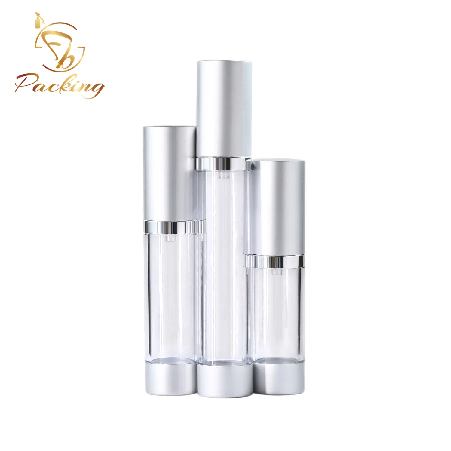 Plastic 5ml - 30ml Cosmetic Cream Airless Pump Bottle with Aluminum Lotion Pump