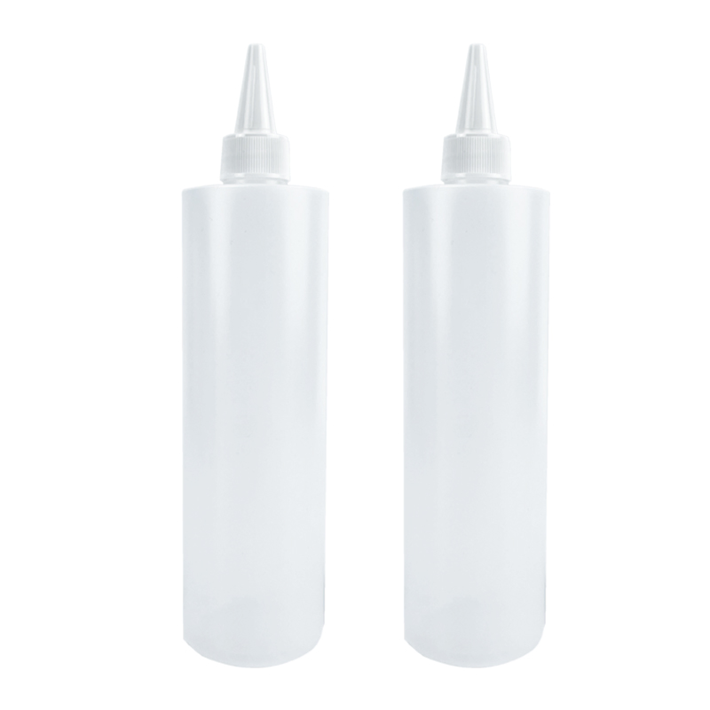 Food Grade LDPE Soft Nozzle Bottle 380ml Empty Plastic Sauce Squeeze Bottle with Twist off Cap