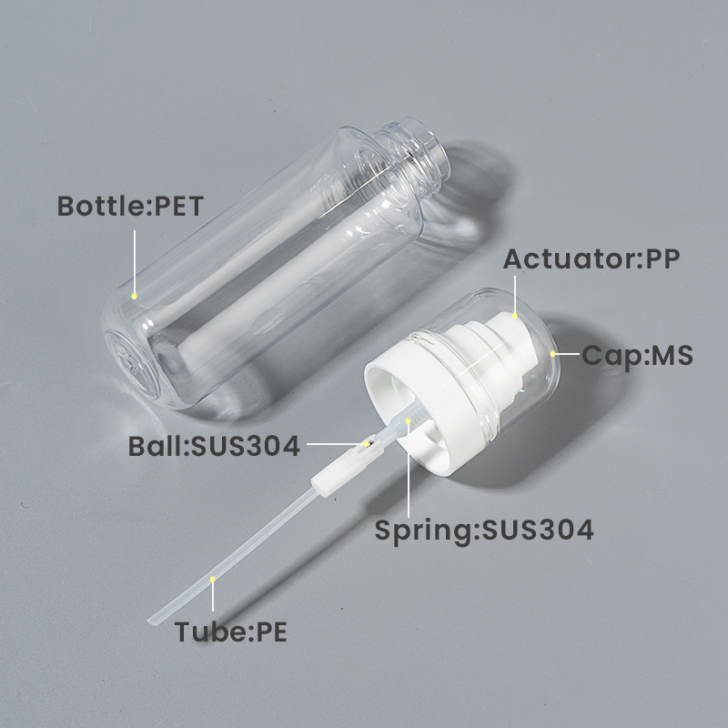 Factory OEM ODM Plastic Spray Bottle Set with 360° Mist Spraeyr Pump Cosemtic Packaging for Setting Spray