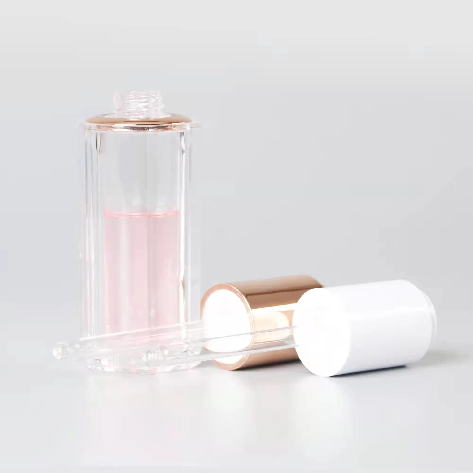 Plastic Lotion Bottle with Dropper Foundation Cosmetic Packaging with Hexagonal Shape