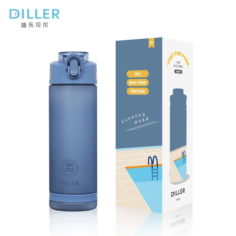 Custom Logo Wholesale Plastic Tritan Sport Water Bottle with Straw