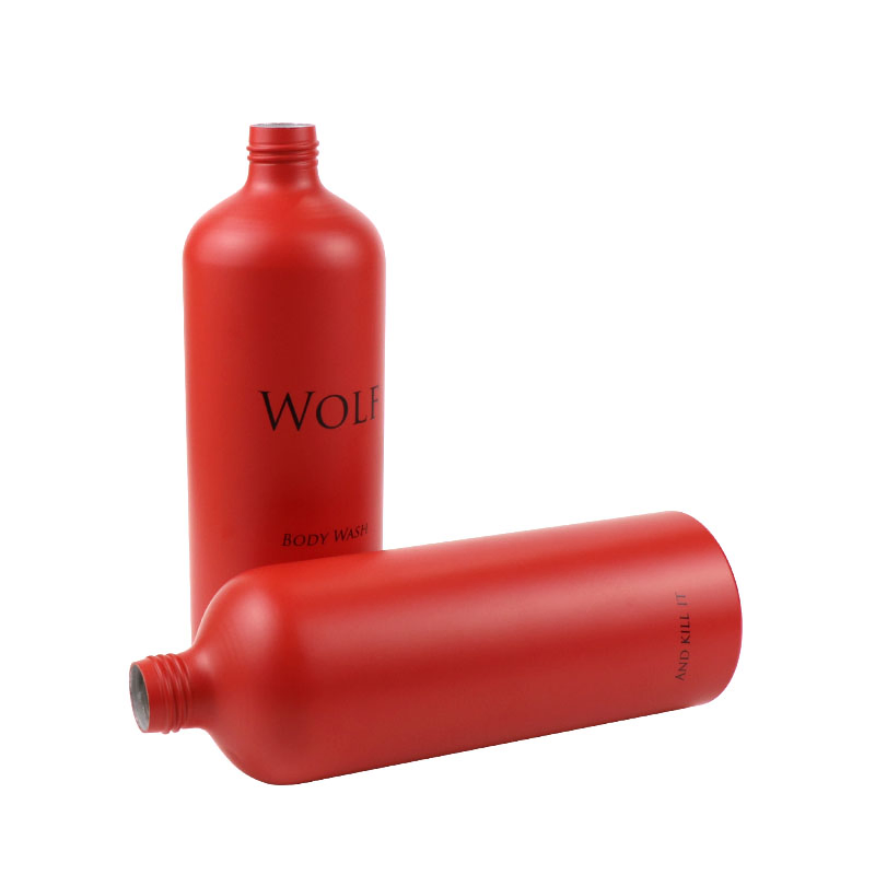 Full Colored Empty Aluminum Shampoo Bottle with Plastic Lotion Pump