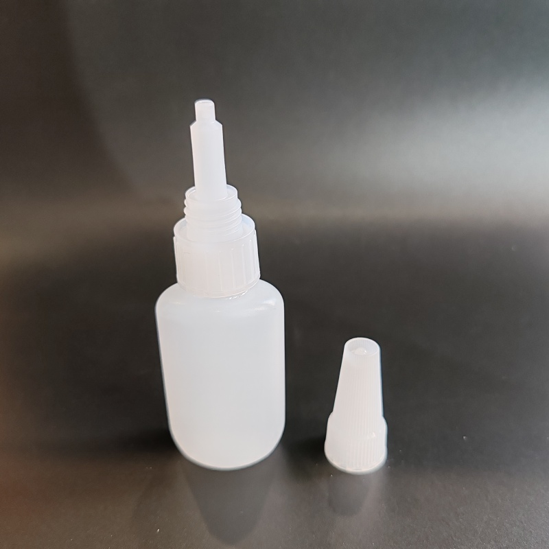 HDPE Plastic Dropper Bottles with Colored Caps for Fast Dry Glue Cyanoacrylate Adhesive Pin Cap Bottle
