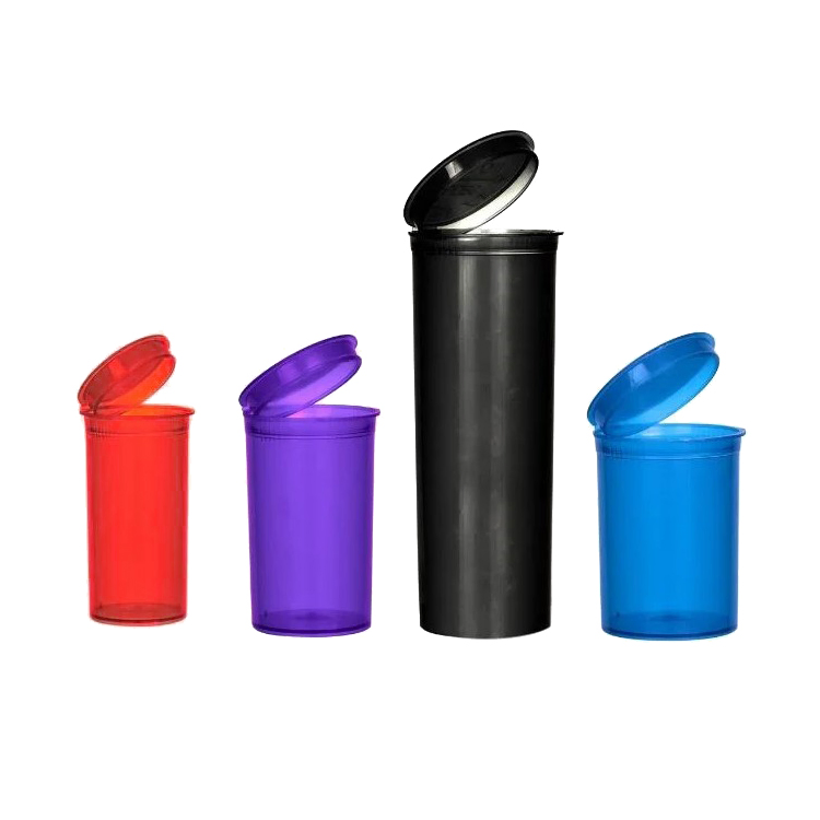 Wholesale Plastic 6 13 19 30 60 DRAM Pop Top Vials Plastic Pop Top Tube Lids Pots Squeeze Jars Container Vial Bottles
