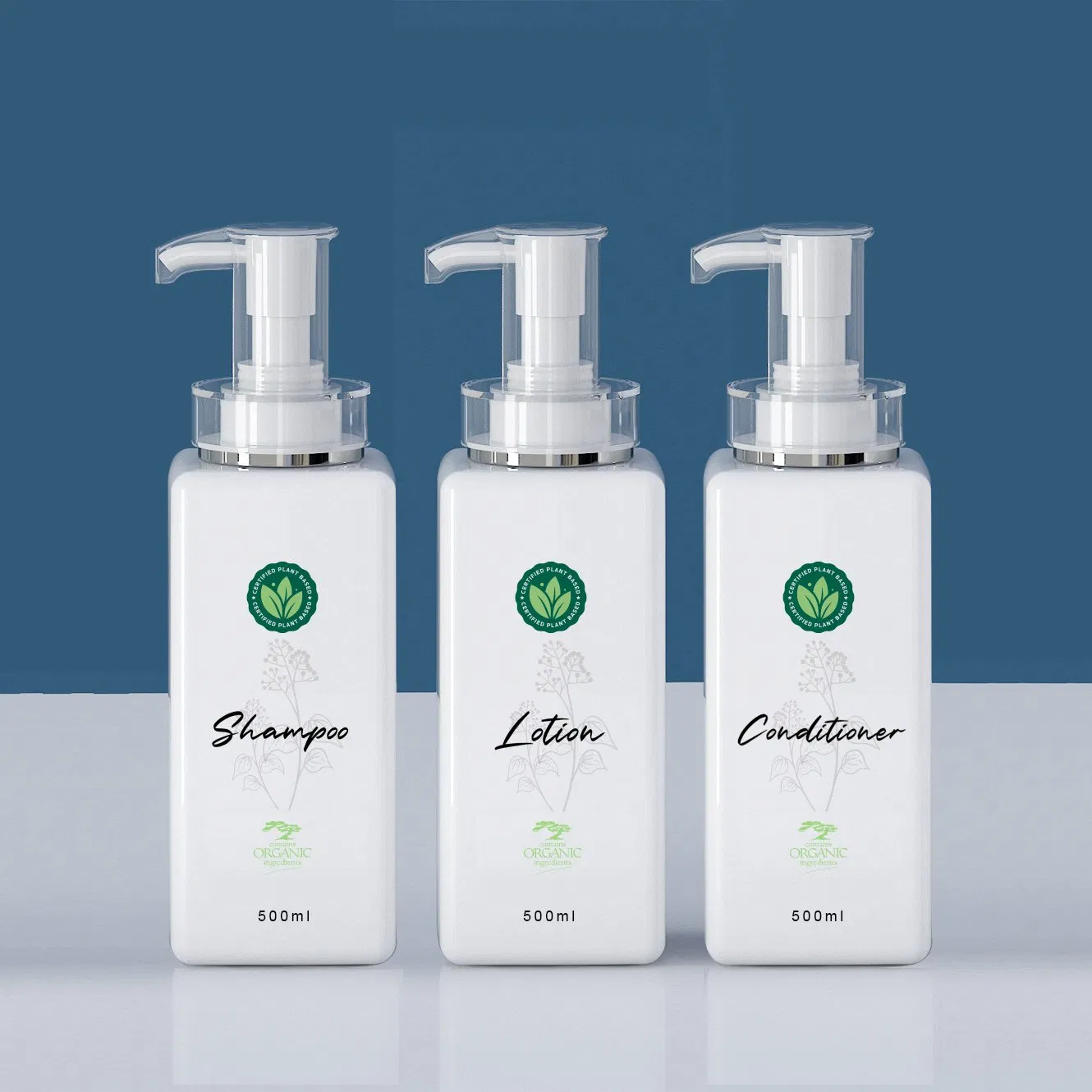 500ml 700ml Pet Shampoo Conditioner Lotion Plastic Bottle for Cosmetic Packing