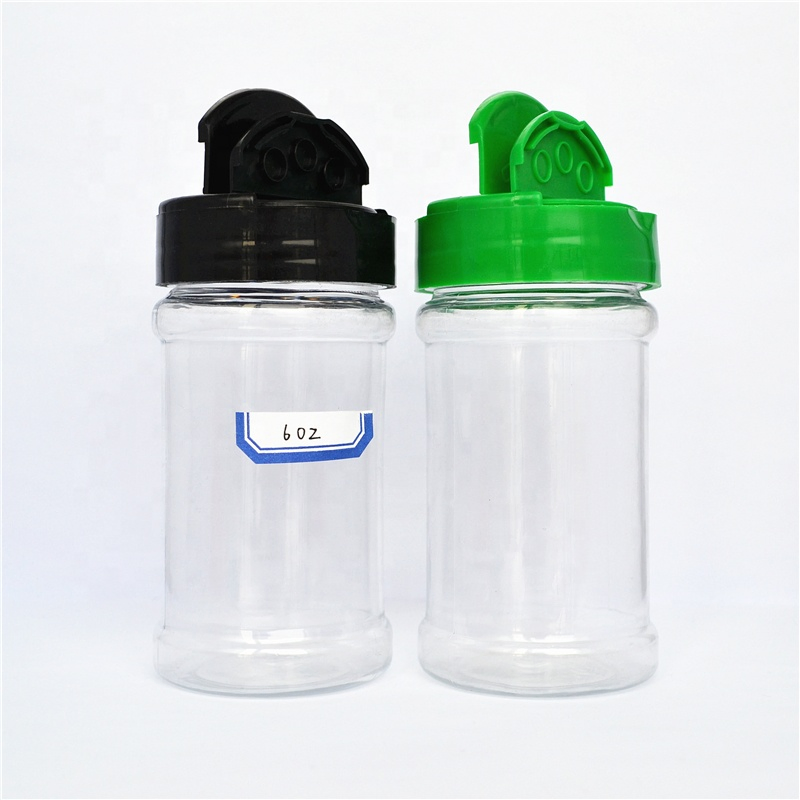 Plastic Pepper Seasoning Shaker Spice Jar Pet Clear Salt Spice Bottle with Flip Top