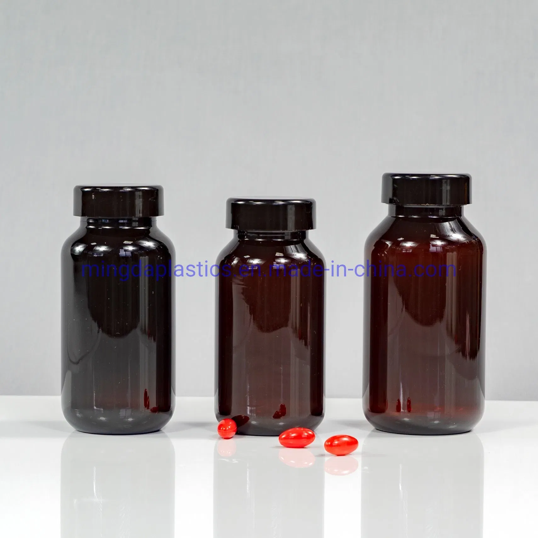 Pet 175ml Prescription Packaging/Food Grade Plastic Medicine Sloping Shoulder Bottle PCR Material