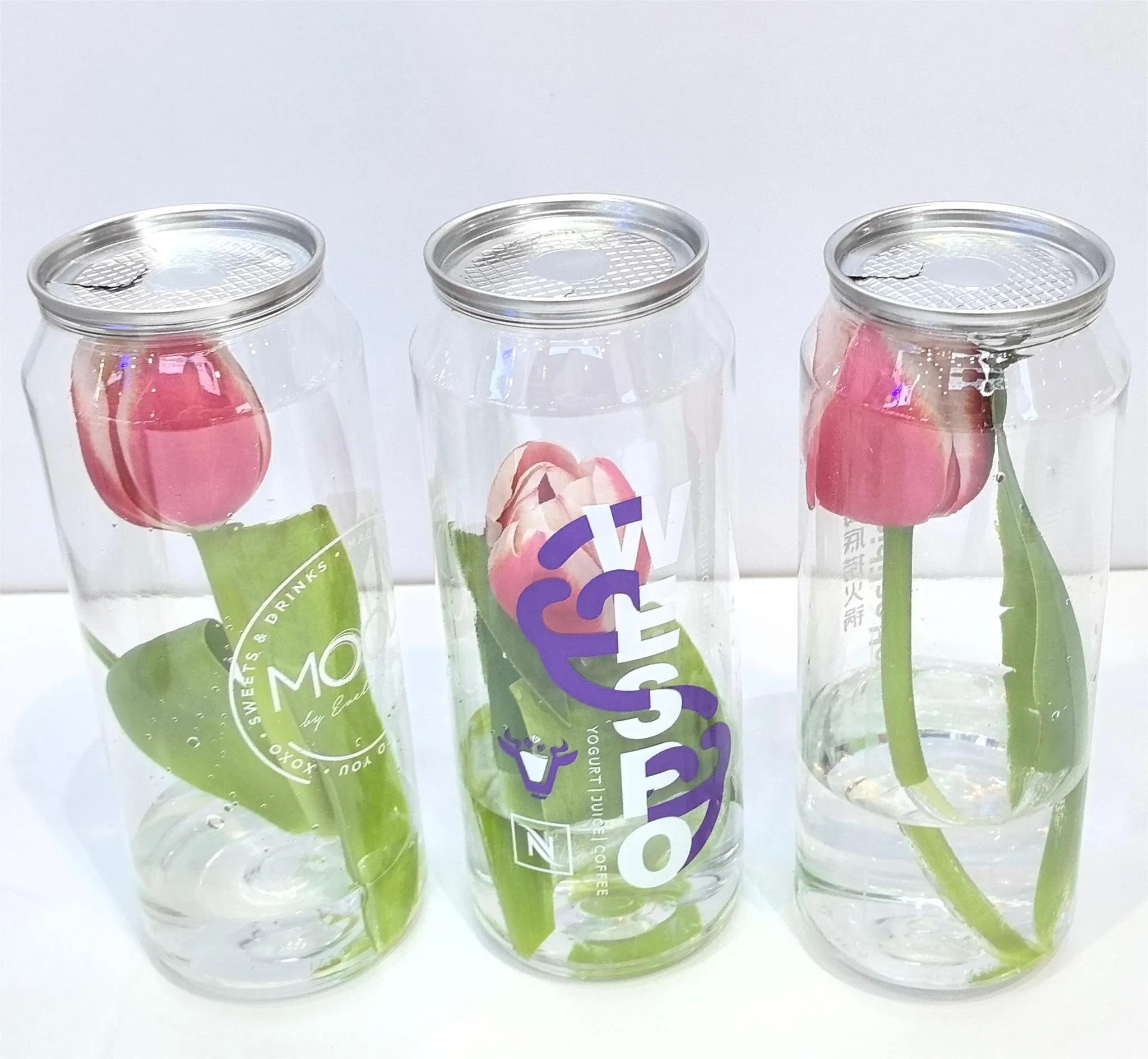 Factory Wholesale Price Disposable Transparent Coffee Pet Cans Plastic Juice Bottles Pet Cans for Beverage