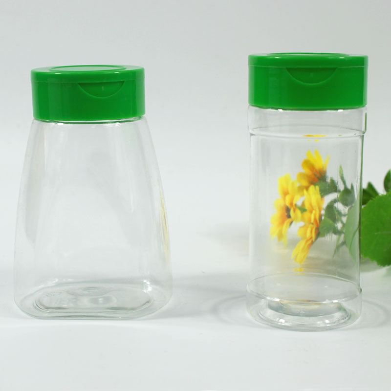 Pet Plastic Spice Jars Seasoning Bottle Empty Spices Packaging Bottle with Shaker Lid Flip Top Lid