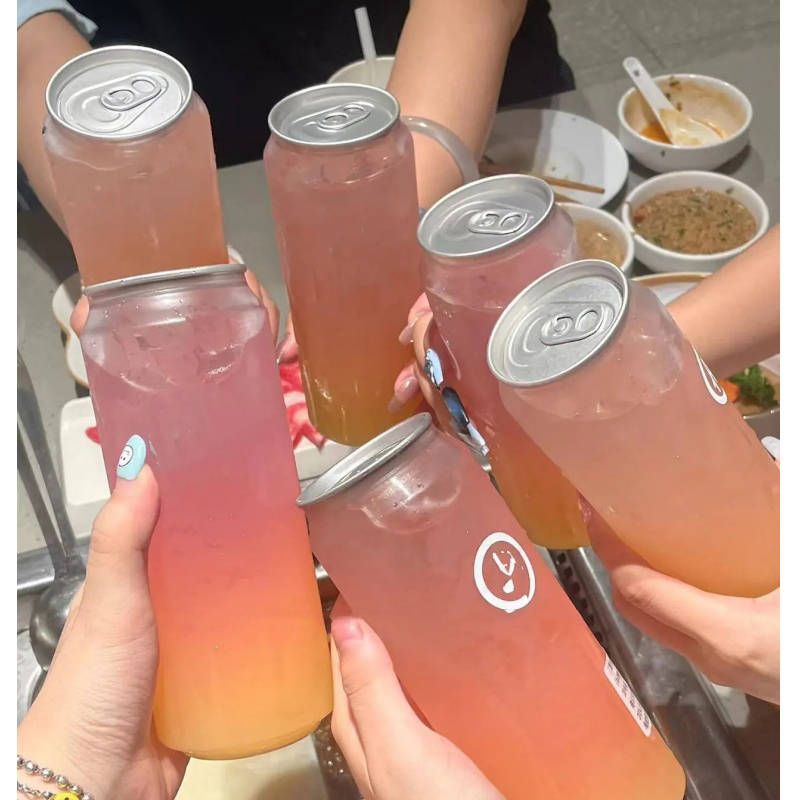 Plastic Body with Lids Coffee Shop Beverage Empty Clear Pet Bottles