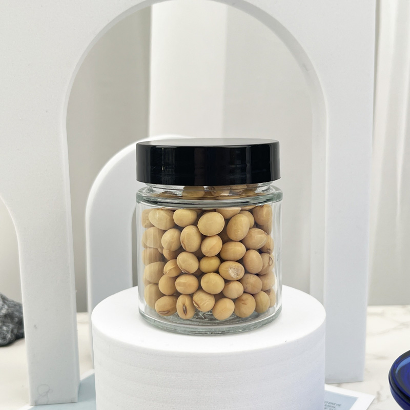 Wholesale Wide Mouth Food Storage Container Jam Honey Clear Glass Jar with Plastic Screw Lid