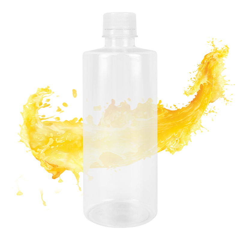 Factory Wholesale 500ml Clear Food Grade Pet Beverage Plastic Juice Drinking Bottle with Screw Cap