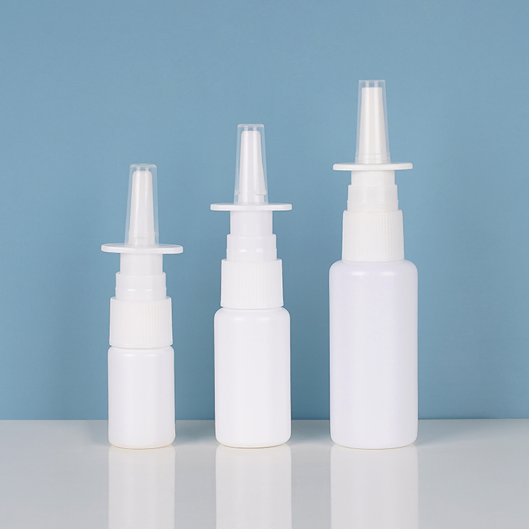 Wholesale 8ml 10ml 20ml Cosmetic Plastic Packaging Empty White Color Rhinitis Fine Spray Plastic Nasal Spray Bottle