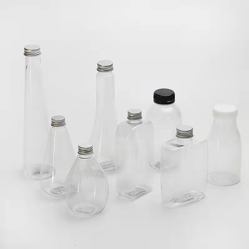 Hot Selling Disposable Pet Plastic Fruit Juice Bottle Milk Tea Cup Ferment Bottle with Lid