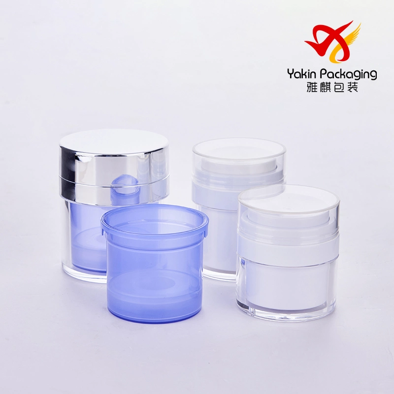 50g, 30g, 15g Round Refiller Airless Bottle Acrylic Cosmetic Plastic Bottle