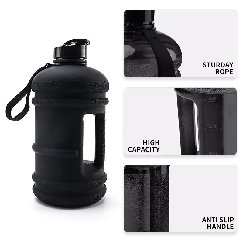 Sports Gym Fitness Bodybuilding Water Bottle Big BPA Free 1.3L 2.2L Plastic Shaker Water Bottle