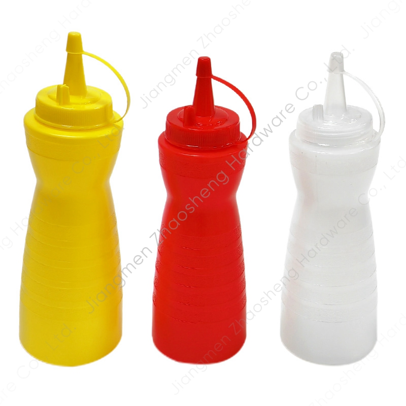 Condiment Containers Sauces Ketchup Dispenser Pancake Mustard Plastic Squirt Squeeze Bottle with Nozzle
