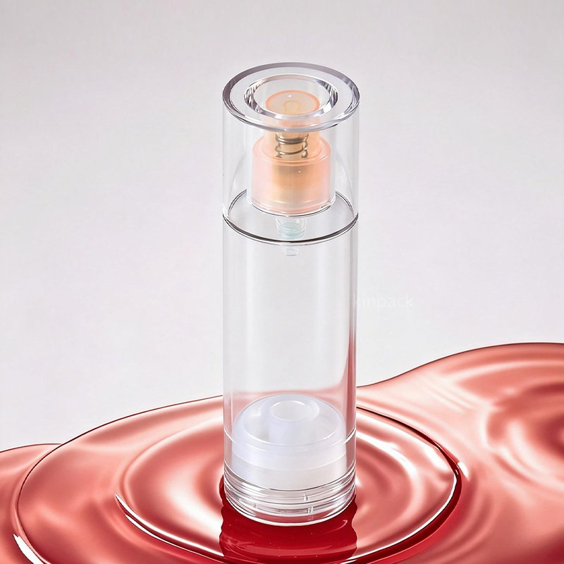 Crimp 15ml 30ml 50ml Skincare Essential Oil Serum Container Plastic Airless Cosmetic Cream Lotion Pump Bottle by Kinpack