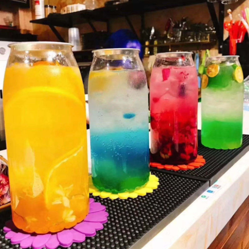 Beverage Pet Can Plastic Juice Milk Tea Lemon Soft Drink Can 330ml with Aluminium Easy Open Ends