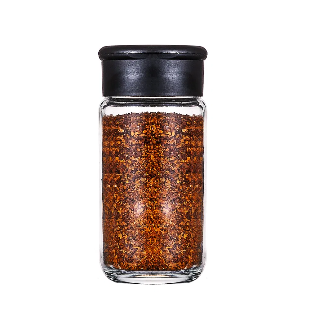 Spice Factory Mini Glass Bottle Spice Shaker Black Small Hole Plastic Cap Spice Seasoning Bottle Jar