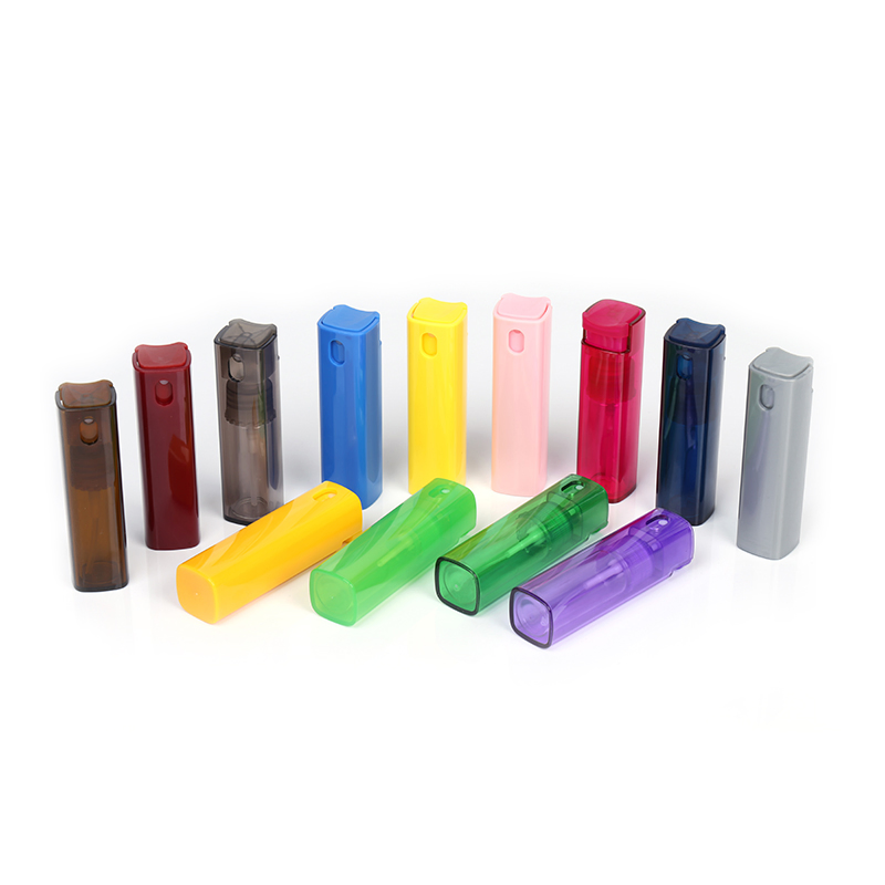 Colorful 10ml Empty Refill Perfume Atomizer Glass Square Plastic Spray Breathing Mouth Refreshing Bottle
