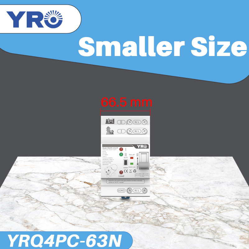 YRO Smaller Size 2P 63A ATS New Dual Power Top Automatic Transfer Switching Din Rail Change Over Switch Industries Electrical