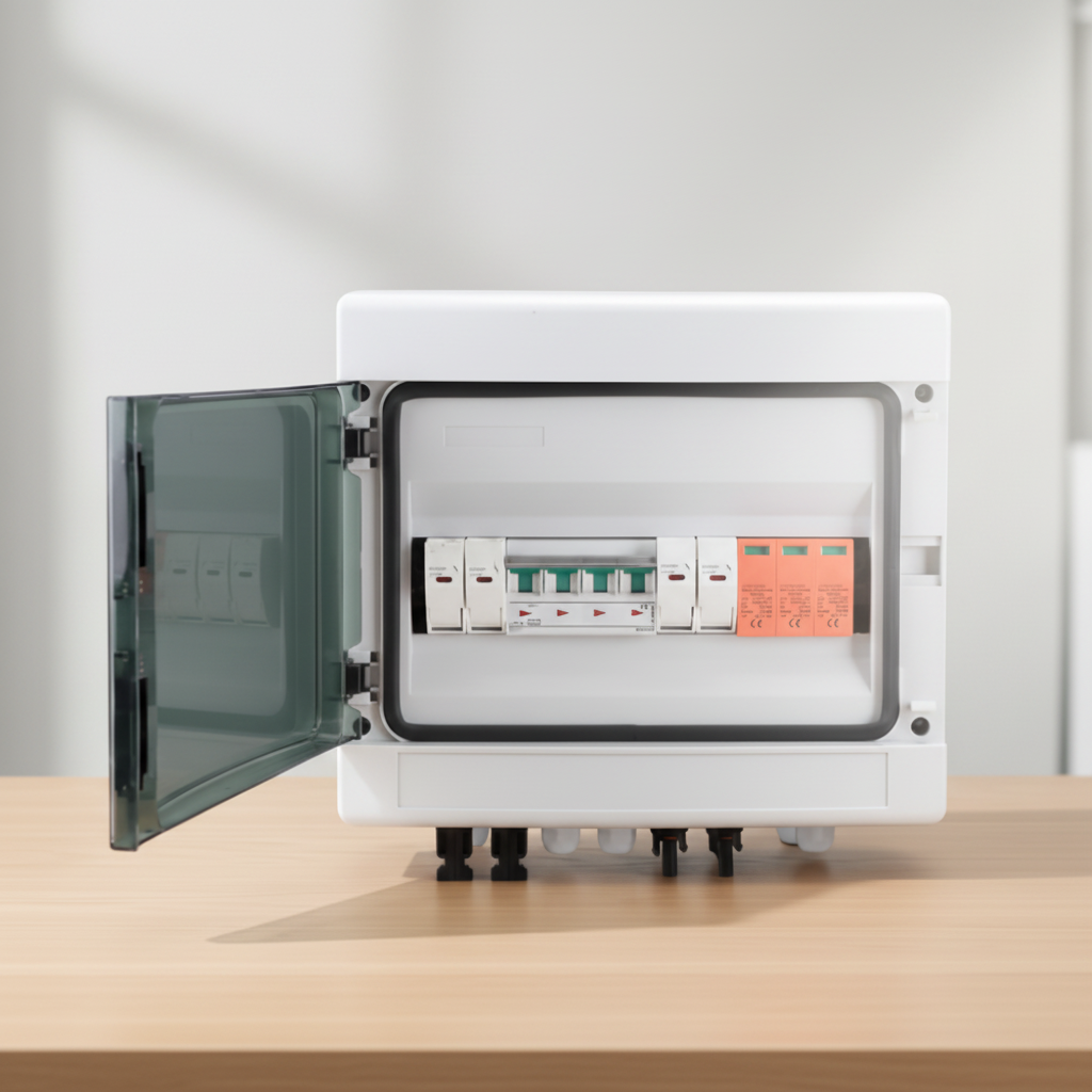 Photovoltaic Combiner Box DC circuit Box 2 In 1 Out/1 In 1 Out With 600V circuit breaker Lightning Protection Switch Fuse