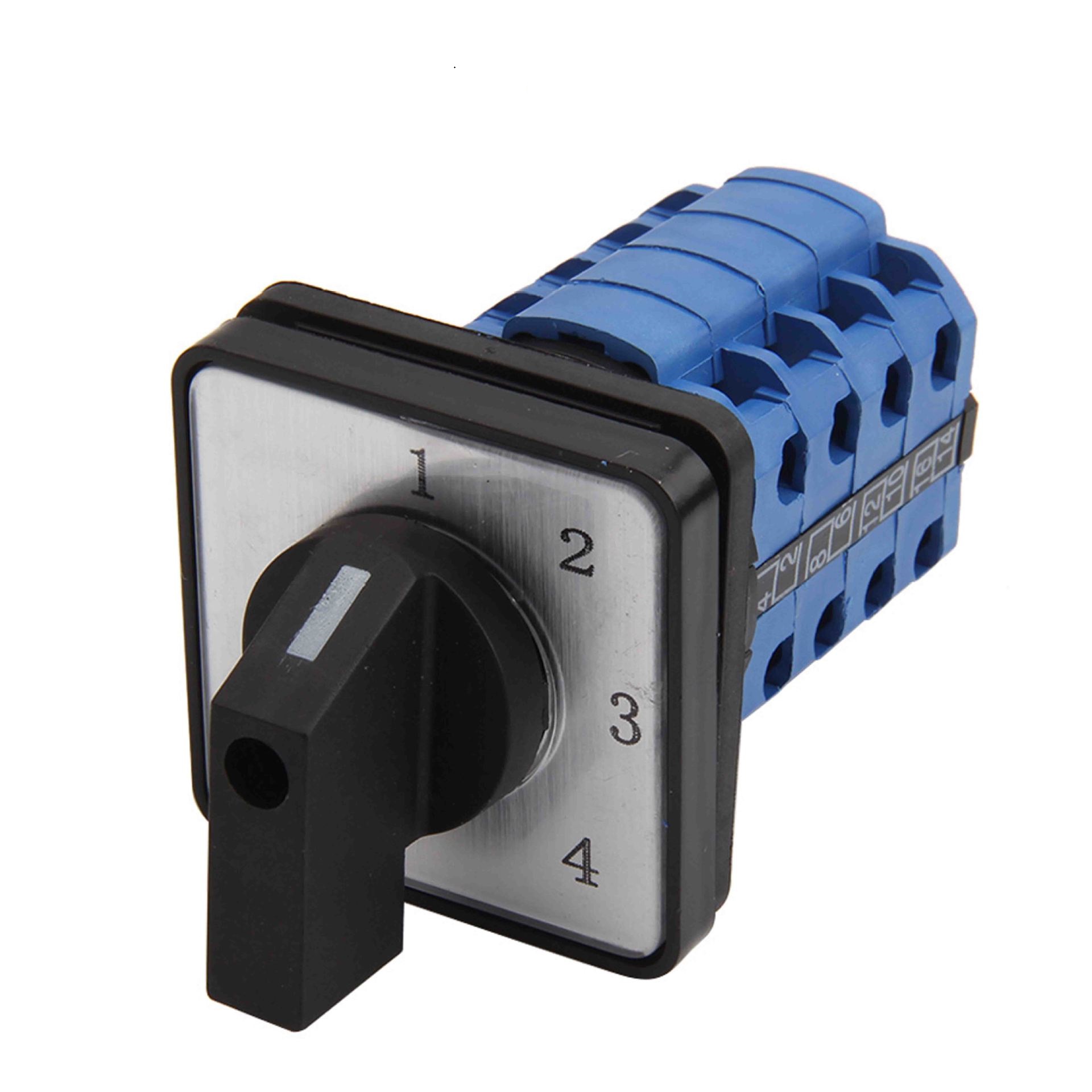 LW26-32A 4P Motor Reversing Voltmeter Ammeter Control 1-2-3-4 Changeover Switch 3 Phase 4 Position Cam Rotary Switch 630V IP22