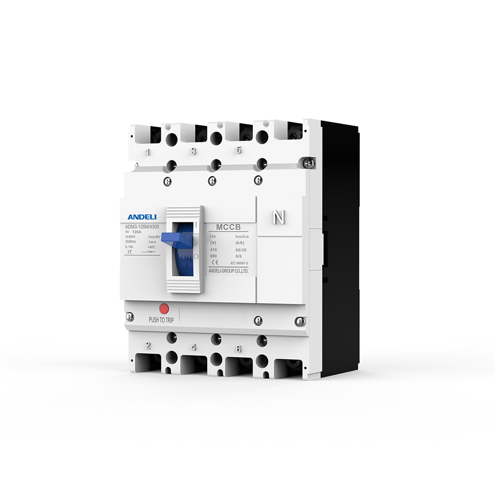 ANDELI ADM3-125M-4300 125A 35kA Breaking Capacity Molded Case Circuit Breaker 4P MCCB 50/60Hz 400/690V 8kV Class Programmable