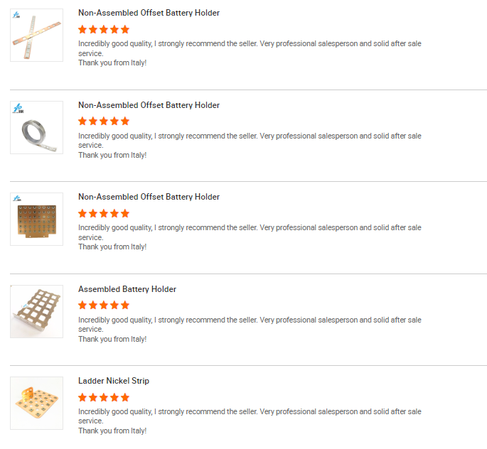 Customer Feedback Screenshot