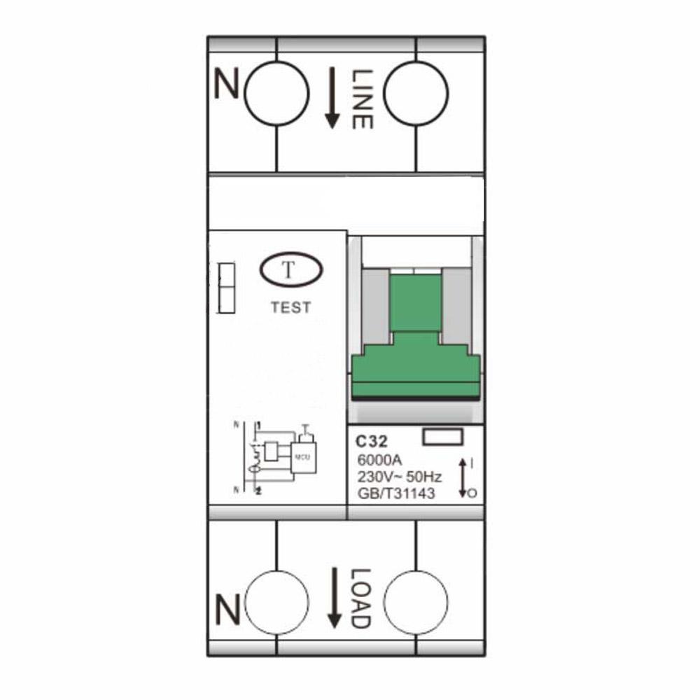 AFDD MCB Arc Fault Detection Device 2pole 6KA AFDD