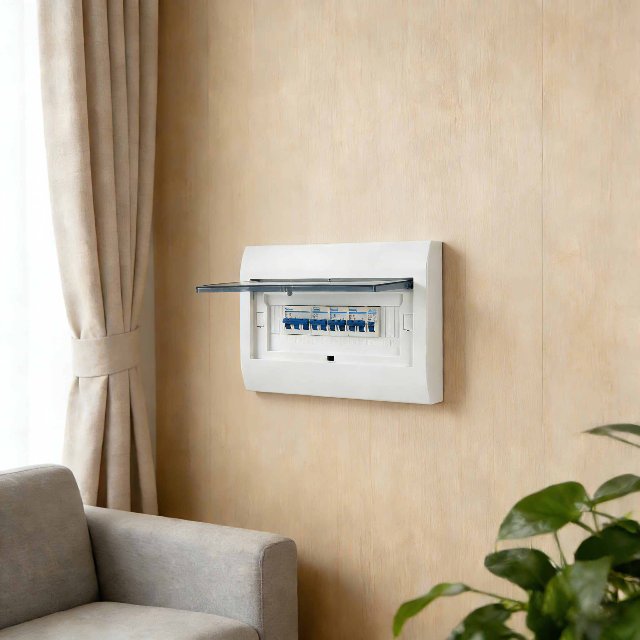 Circuit Breaker Box 14 Way DIN Rail Plastic Electrical Distribution Board Indoor Custom Distribution Box For Household