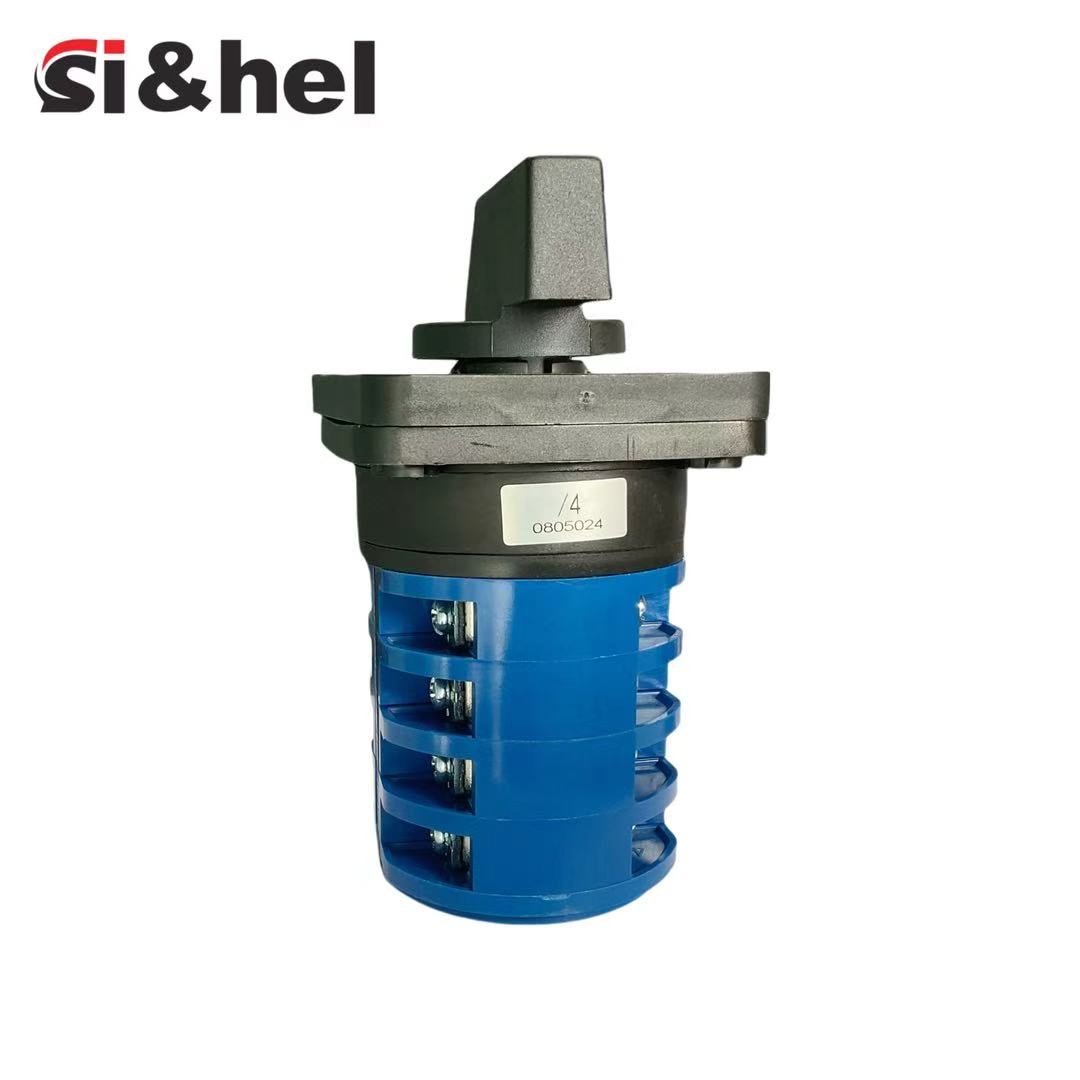 Si&amp;hel 32A 4P Single-Wire Universal Changeover Switch Rotary Cam Self-Locking 220V IP20 Home/Machine/Industrial Metal &amp; Plastic
