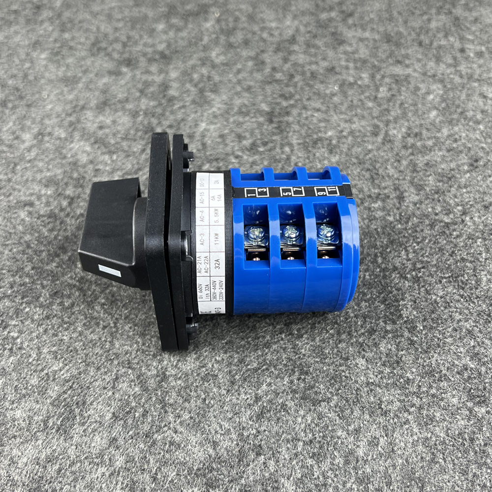 WNZJ W26 20A 3P Plastic Flush Mounting Blue And Black Manual Changeover Switch 230-440V