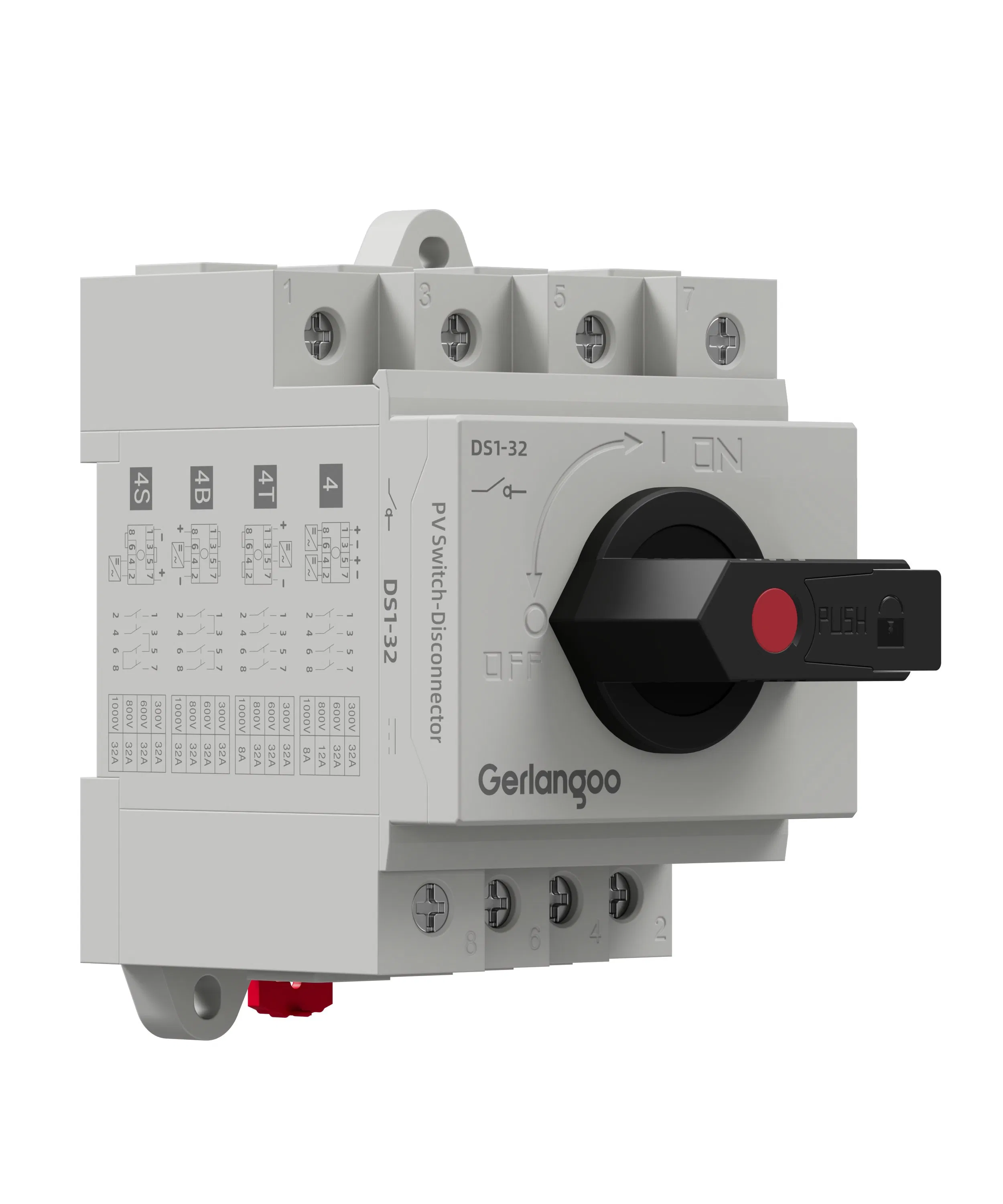 DC Solar Isolating Switch Rail Mounting DC 1200V 16A 25A 32A Electrical Isolator Switches PV Isolating Switch Disconnector