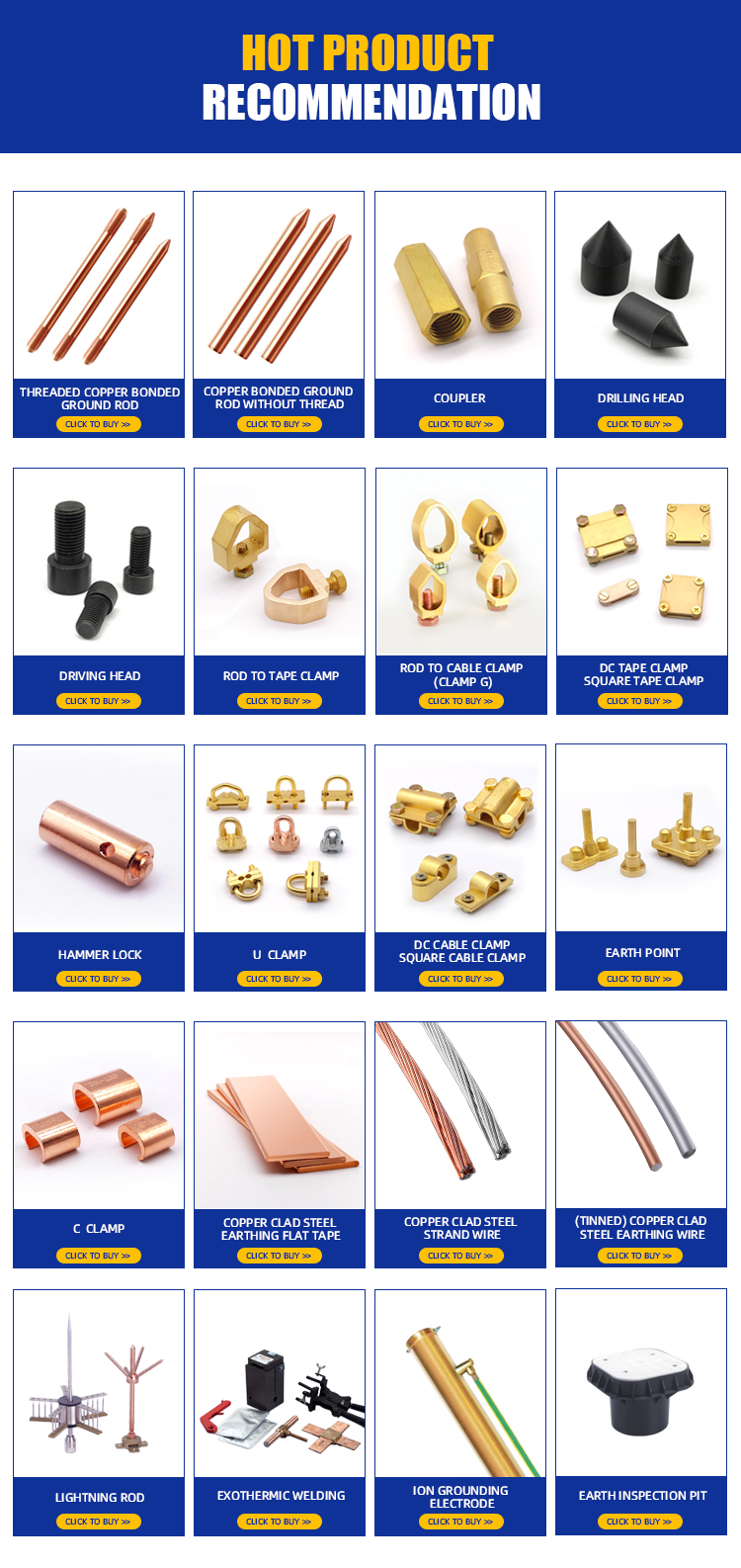 Earthing system components and accessories