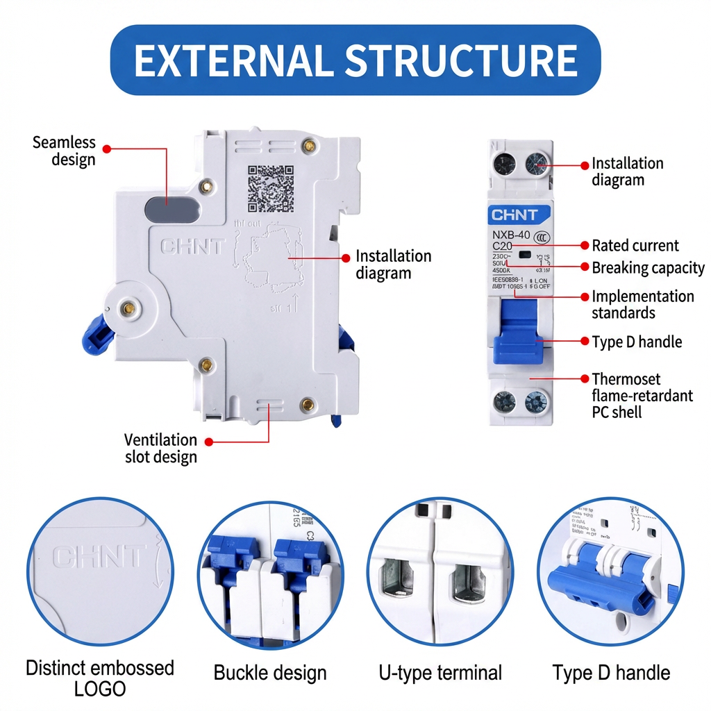 Wholesale Chint NXB-125 DZ158-125H 2P 10A 250V 6kA Curve C Mini Moulded Case Circuit Breaker AC MCCB