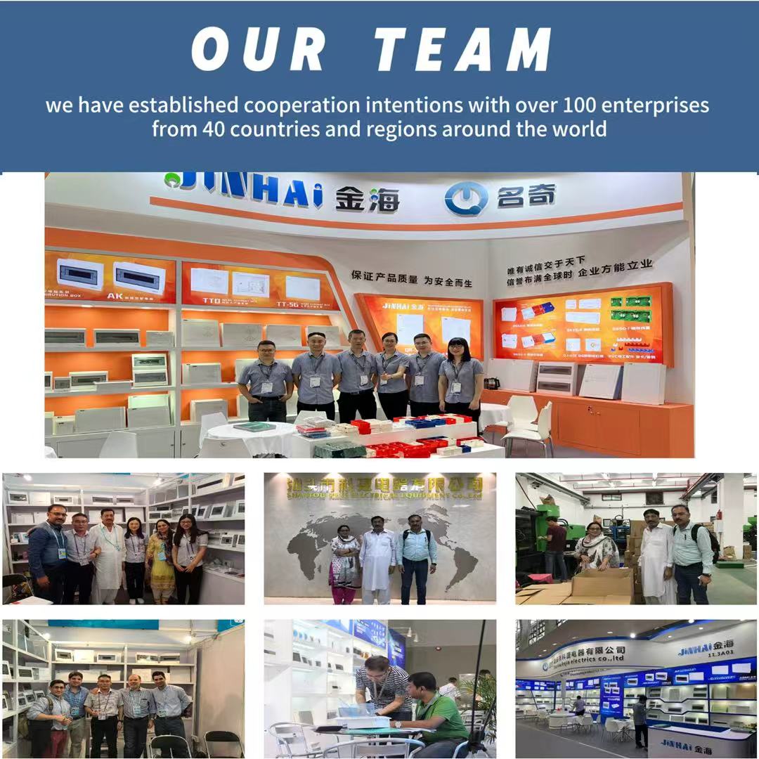 Custom JINHAI 17-Way Indoor Power Distribution Box Metal Moulded Case Circuit Breakers Surface Type Breaker Box IP30 Protection