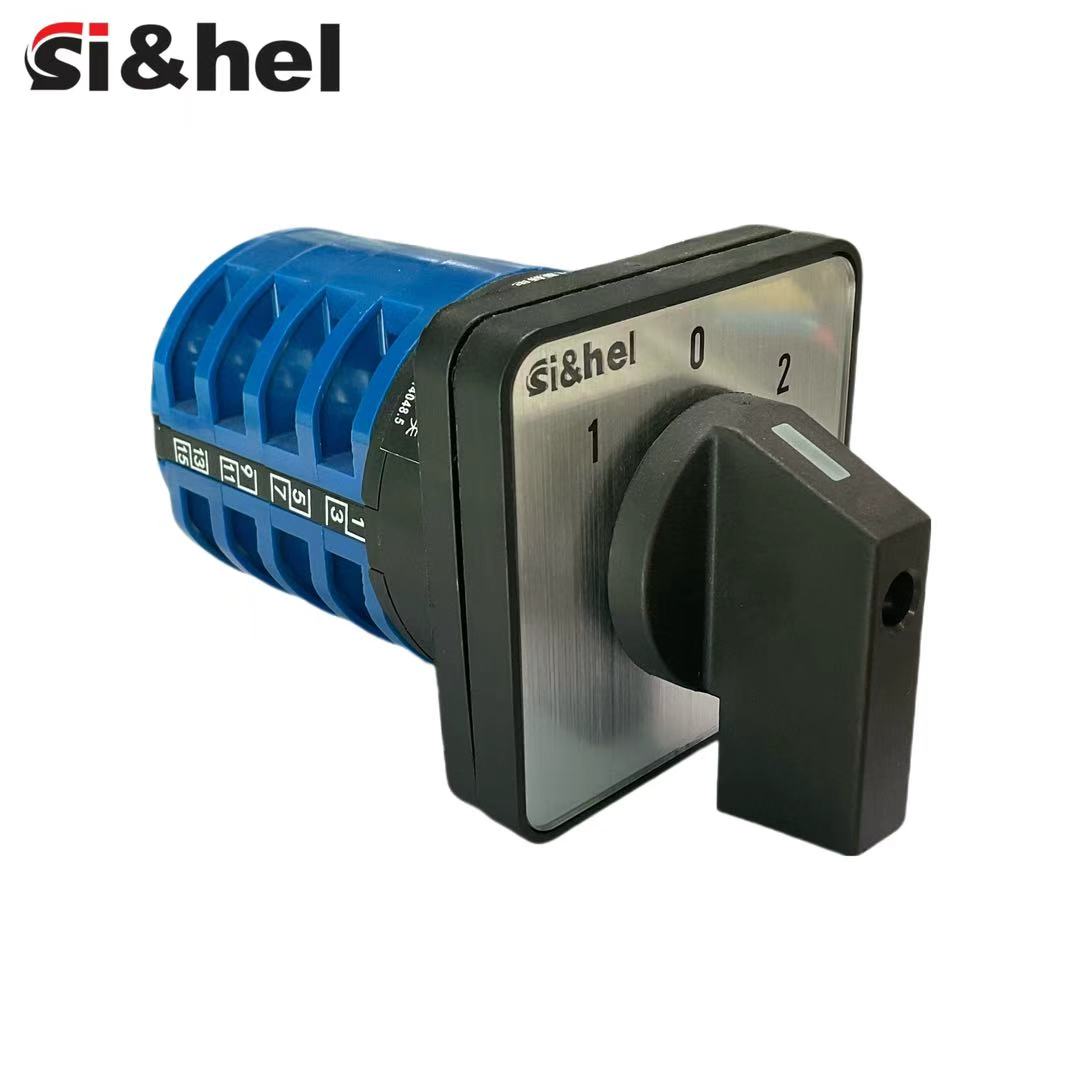 Si&amp;hel 32A 4P Single-Wire Universal Changeover Switch Rotary Cam Self-Locking 220V IP20 Home/Machine/Industrial Metal &amp; Plastic