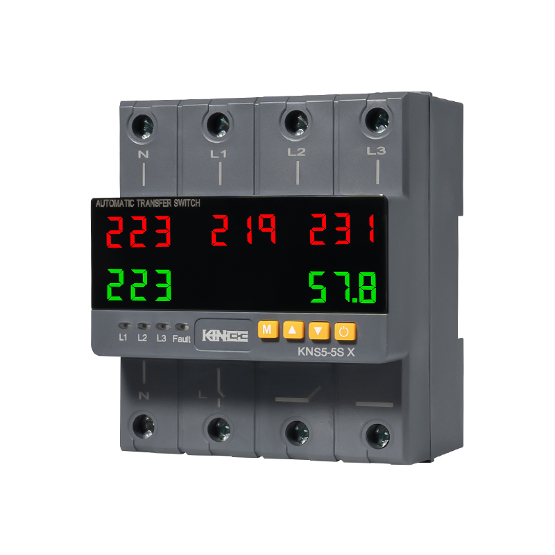 KINEE 63A T 110V 220V ATS Adjustable Over Under Voltage Current Protector Changeover Automatic Transfer ATS Din Rail Switch