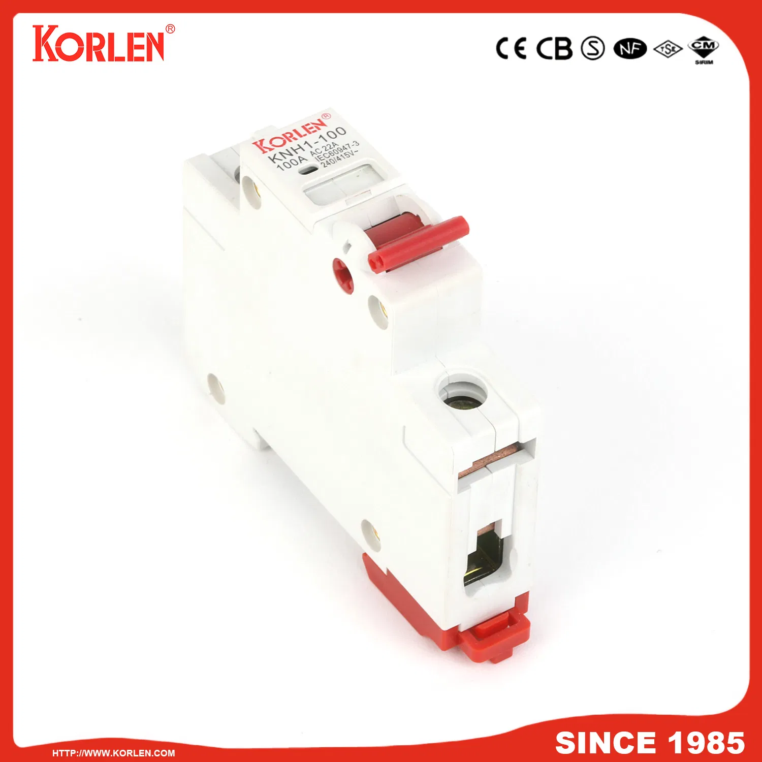 DIN Rail Isolator Switch Korlen Knh1 CE 80A 2p