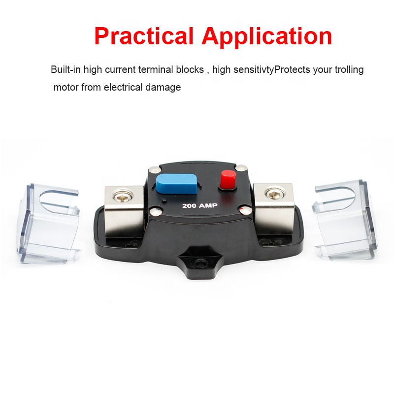 12V-48V DC 200 Amp Circuit Breaker Manual Reset 50-300A for Car Truck Rv ATV Marine Trolling Motors Boat Vehicles