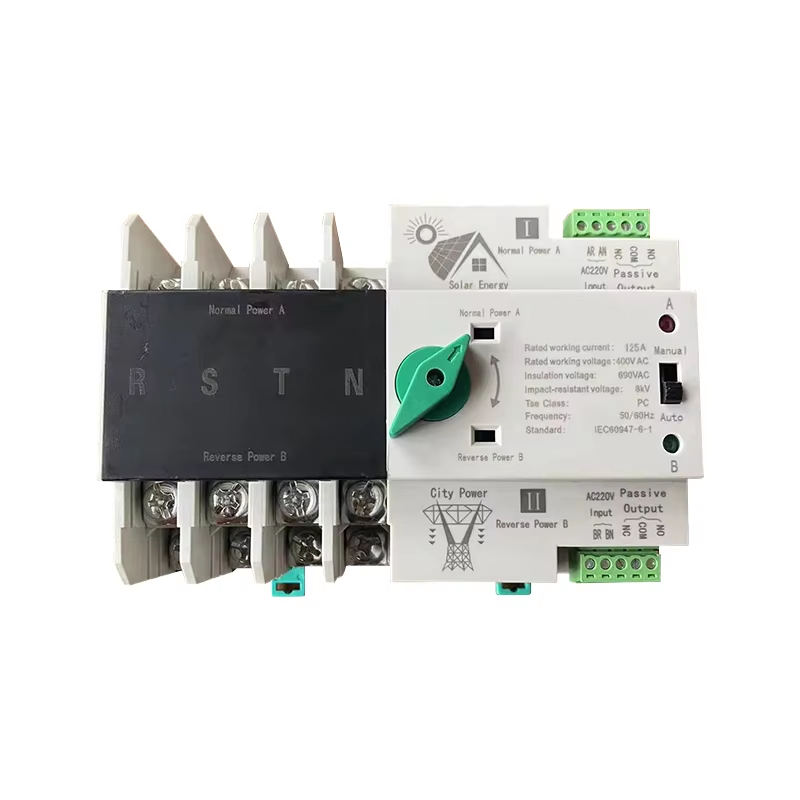 PC Class Dual Power Automatic Transfer Switch 100A 160A Frame Changeover ATS for Industrial Distribution