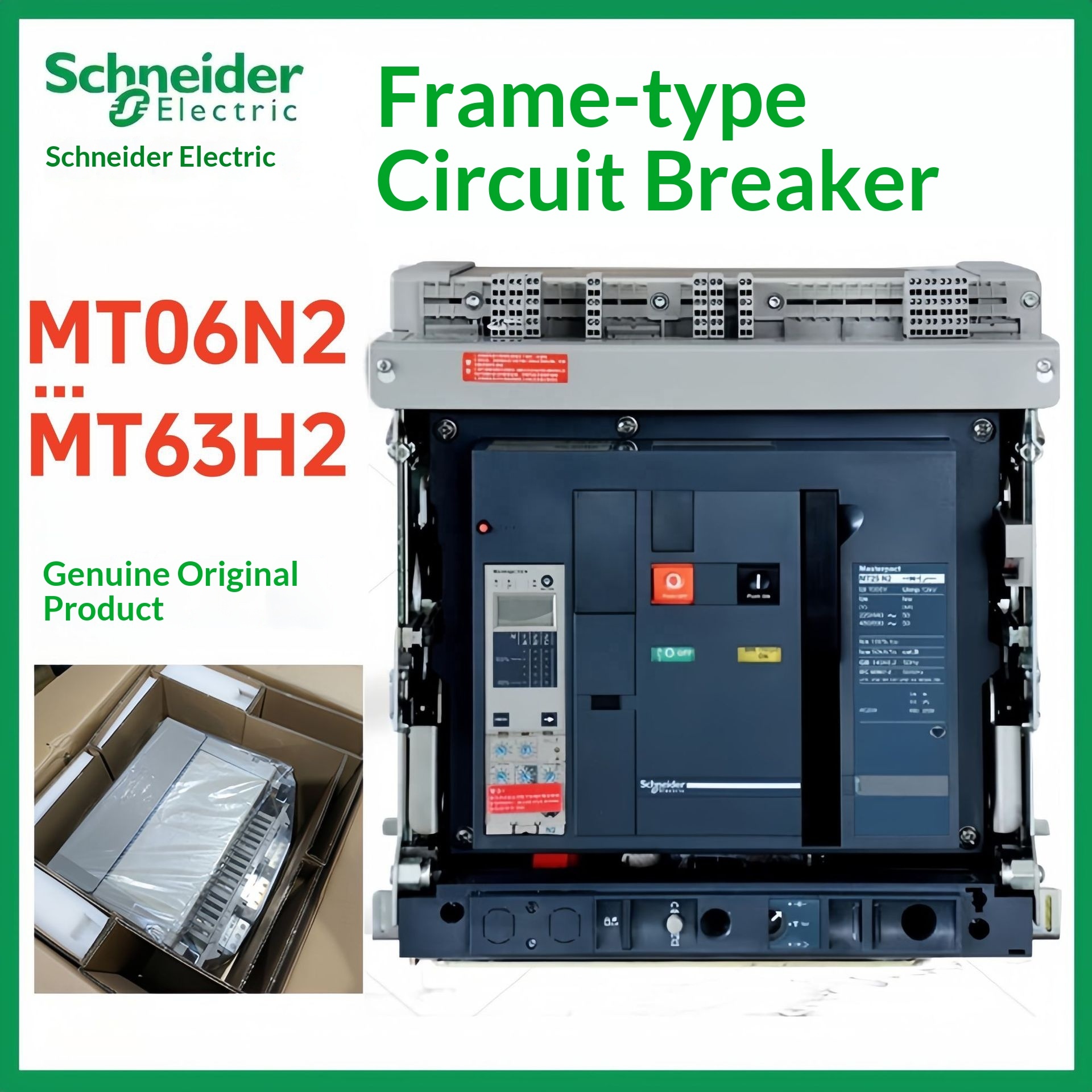 Original Schneider ACB MT12 N 3P F MIC 2.0 1250A Fixed 3 Pole 690V Air Circuit Breaker Icu50kA for Distribution protection