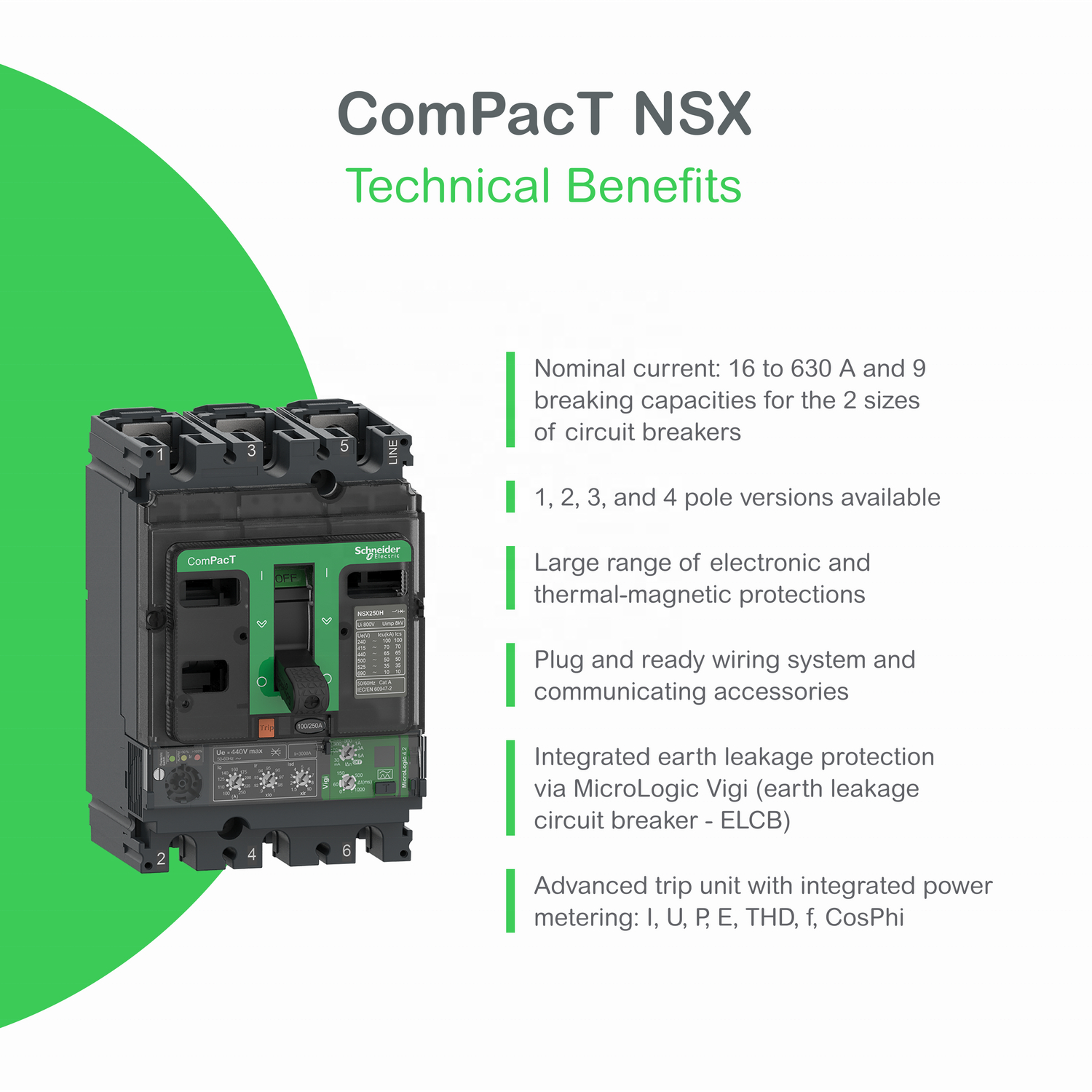 schneider mccb circuit breaker nsx400f 4p 400a 250a 300a 180a 63a 25ka 100a micrologic 2.0 Molded Case Circuit Breaker