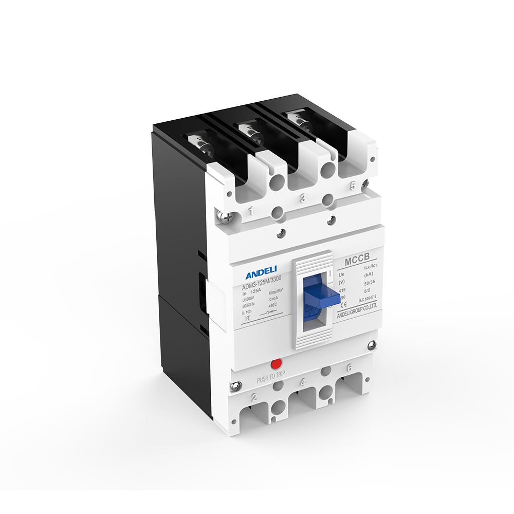 ANDELI ADM3-125M-3300 3-Pole 4-Pole MCCB Circuit Breaker 35kA Breaking Capacity 400/690V Rated Voltage 50/60Hz AC Moulded