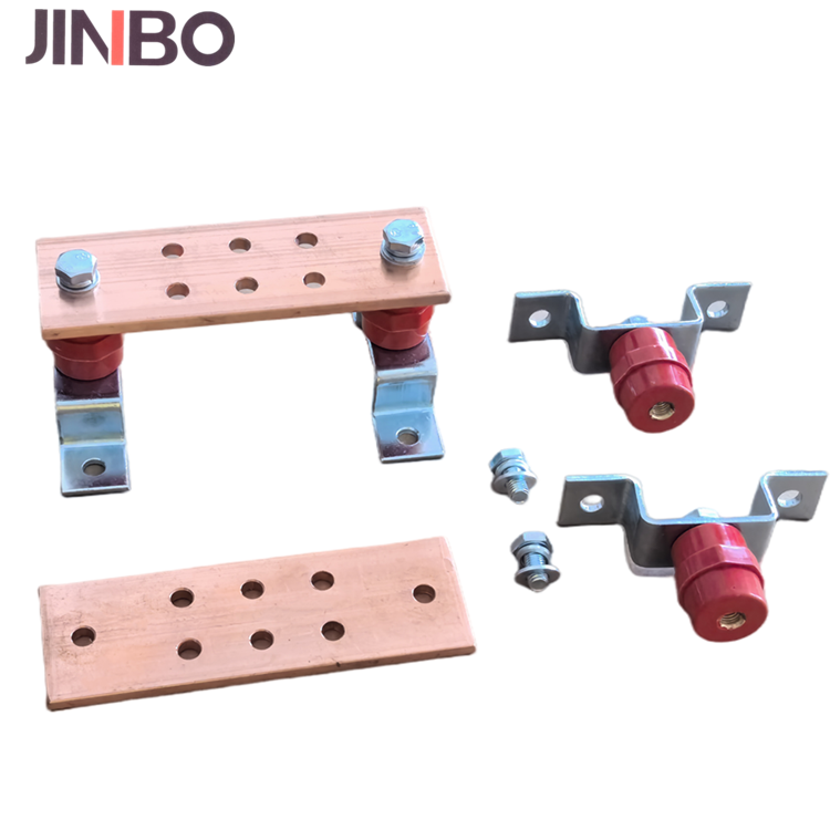 Factory Outlet Ground Copper Busbar for Grounding System 6 Contact Nos in Two Rows