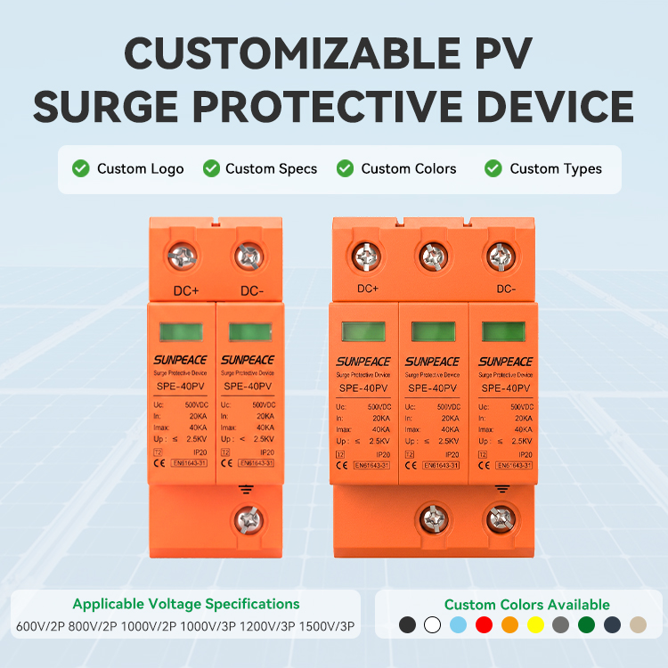 T2 SPD DC 1000V 800V 600V 500V 20ka 40ka 2p 2 Pole Surge Protection Devices Arrester Device Solar Pv OBO Lightning Protection