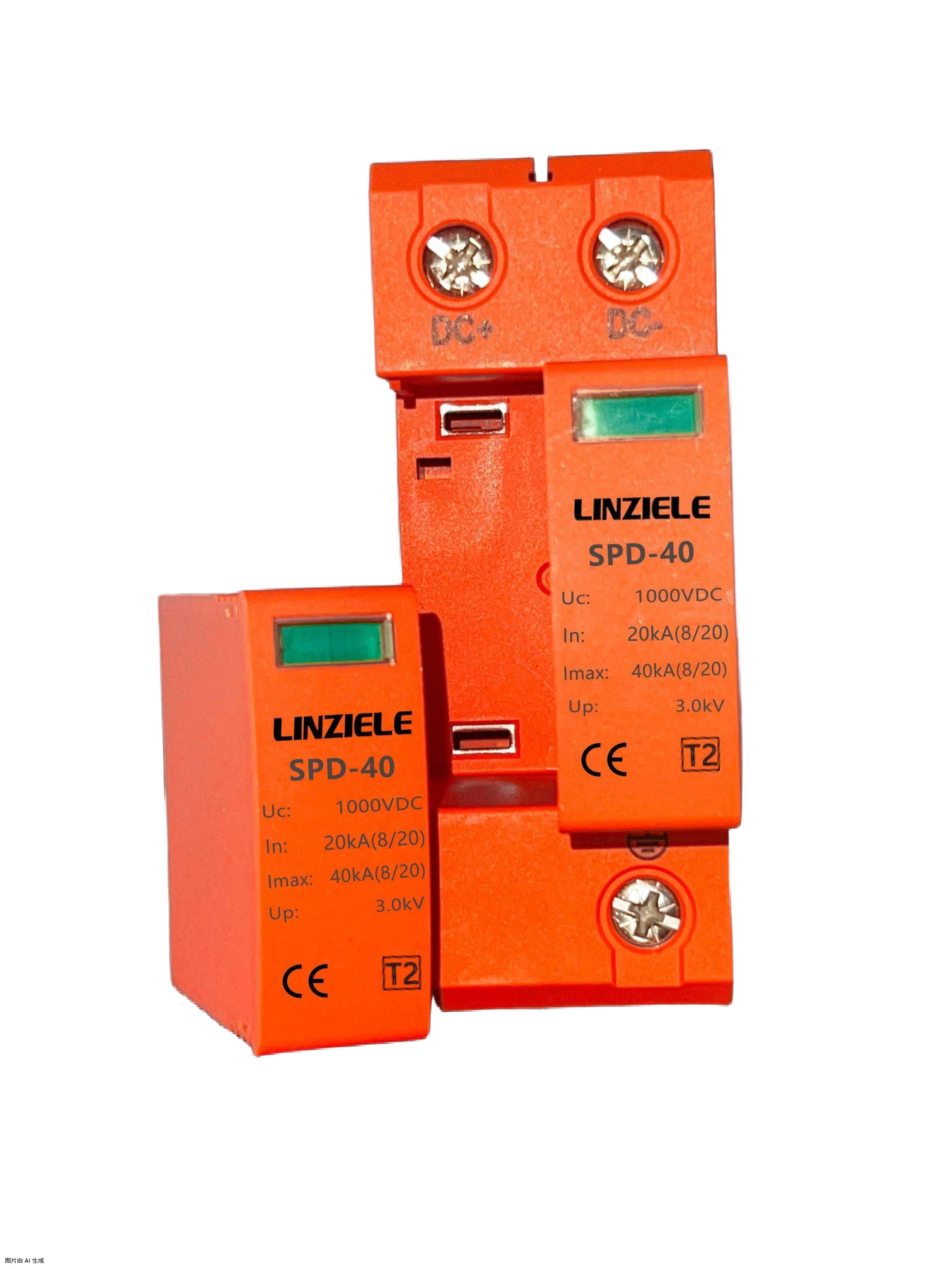 DC SPD-40 T2 40kA 1000V DC 2P 3P Lightning Protection Solar System Surge Protector Device For Electronic Equipment
