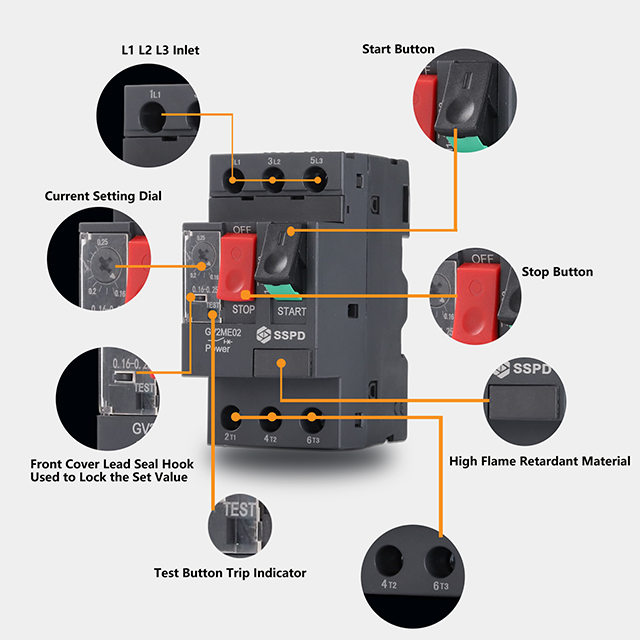SSPD Motor protection Circuit Breaker 9-14amp ME16 Thermal Magnetic Type 3p Gv2 Motor Protector Circuit Breaker